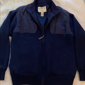 100% wool zip up sweater